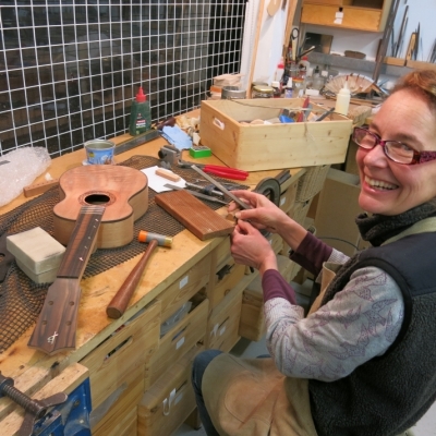 Stringed Instrument Workshop : <p>Paloma is making a ukelele for her son.</p>
